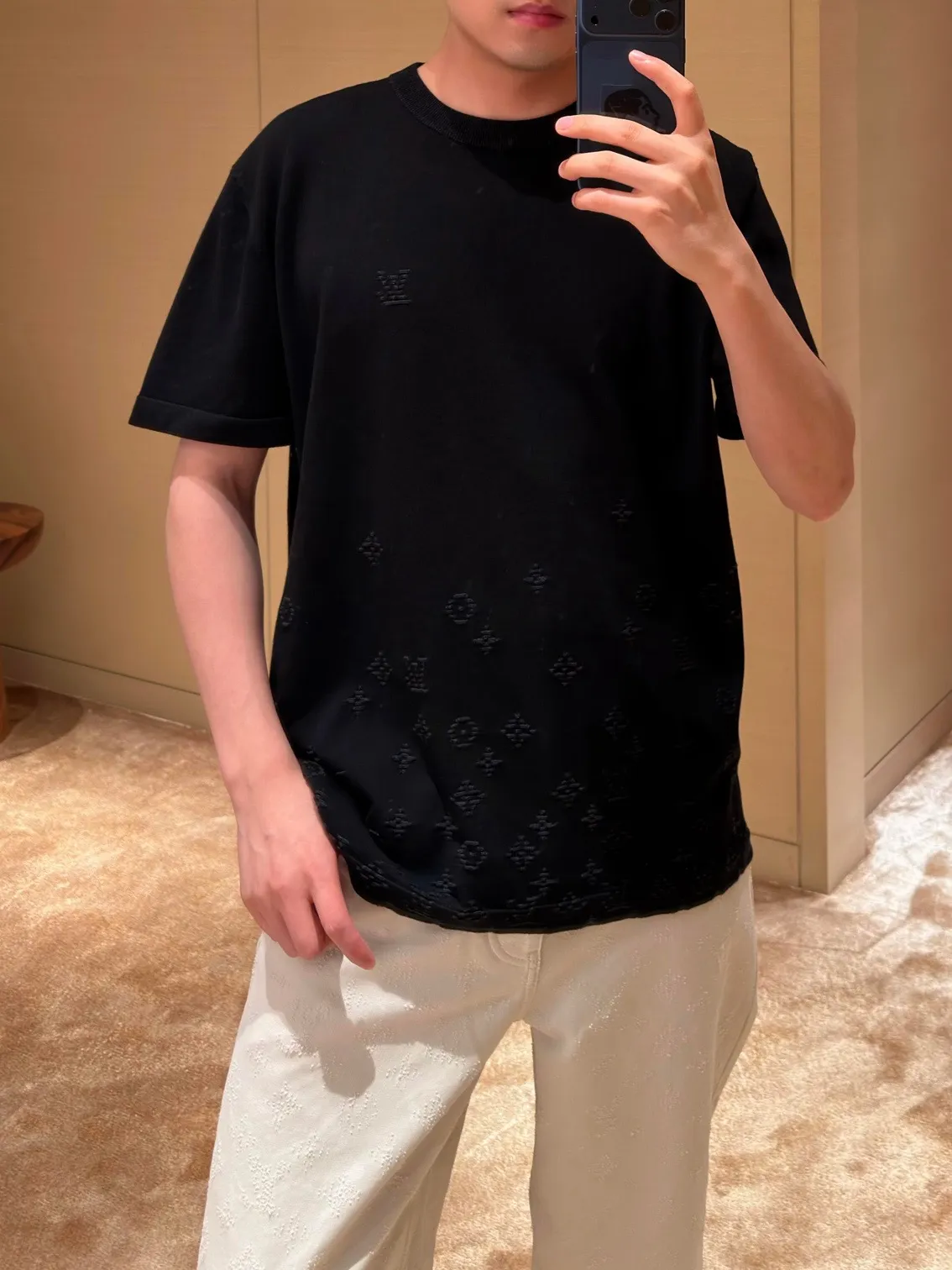 Louis Vuitton/Louis Vuitton Gradient presbyopic gradient jacquard short sleeves